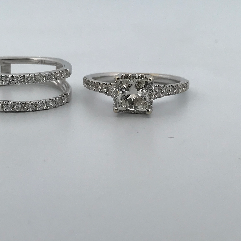 Thumbnail: 14k white gold 1.90cf diamond ring set size 5.5