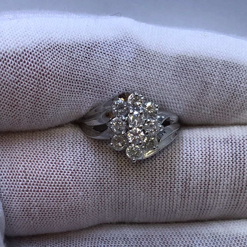 Thumbnail: 10k white gold diamond ring size 8