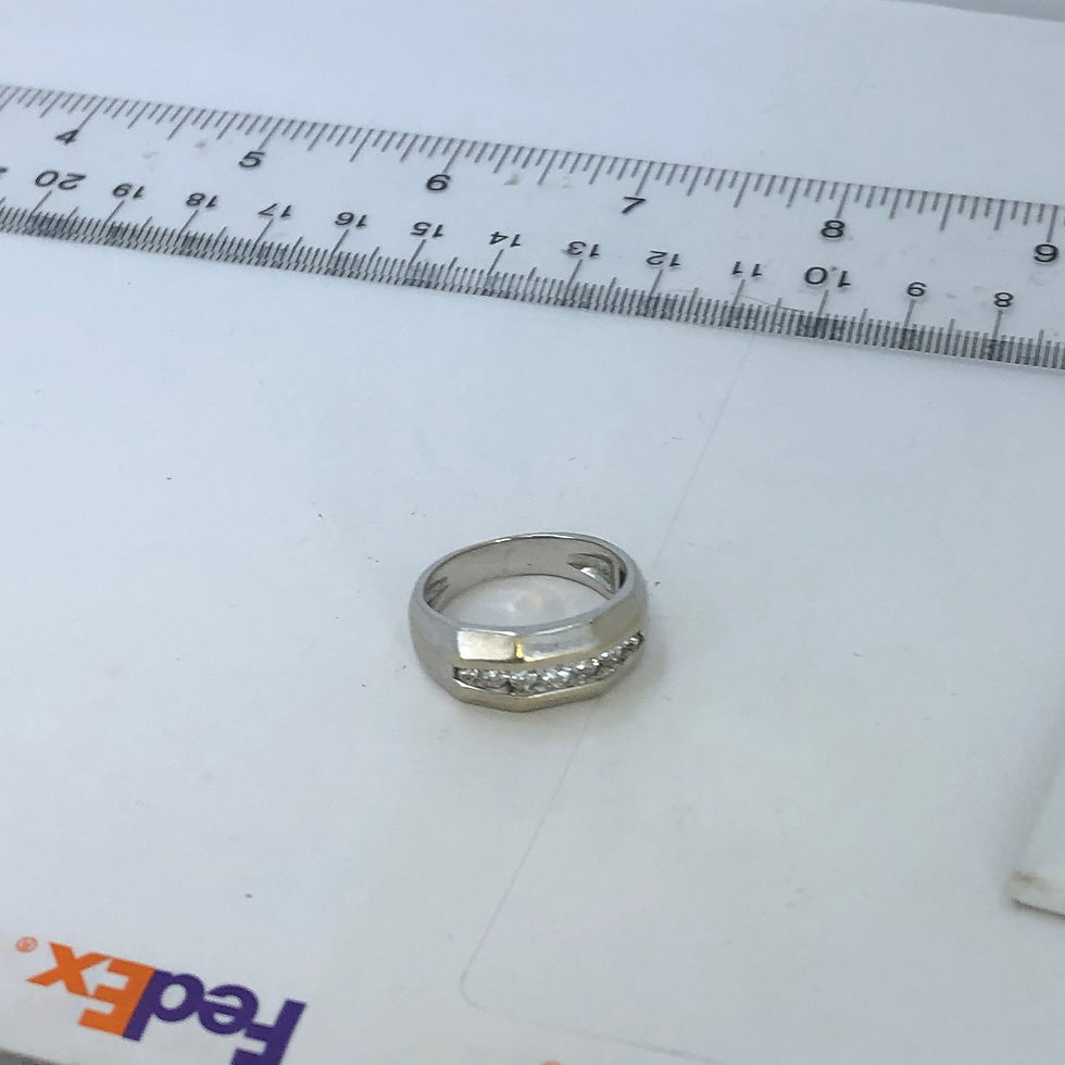 Thumbnail: Men’s 14k white gold diamond ring  and size 9