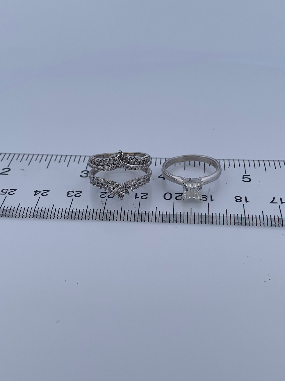 Thumbnail: 14k white gold 1.83ct diamond ring set size 5.25