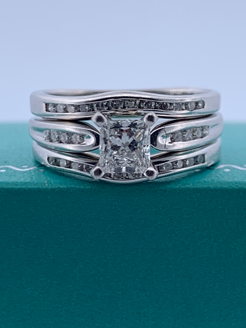 Thumbnail: 14k white gold 0.82ct Diamond Ring set size 5.25