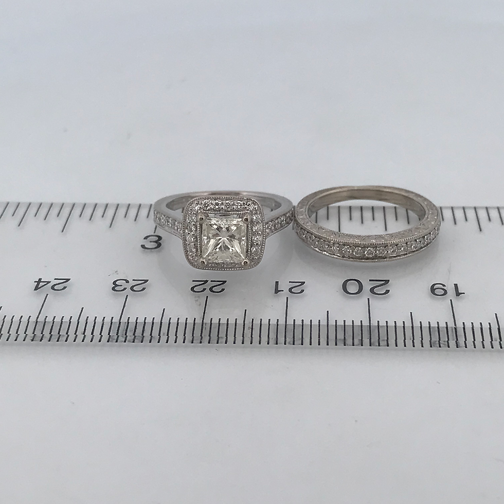 Thumbnail: 14k white gold 1.50ct diamond ring set size 4.5