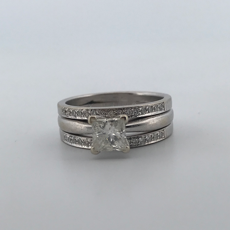 Thumbnail: 14k white gold 0.94ct diamond ring size 6.25