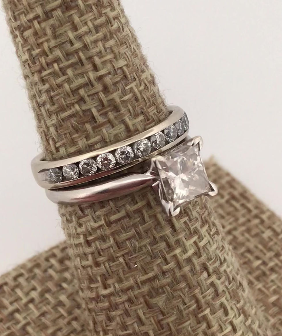 Thumbnail: 14k white gold 2ct natural diamonds size 6.5
