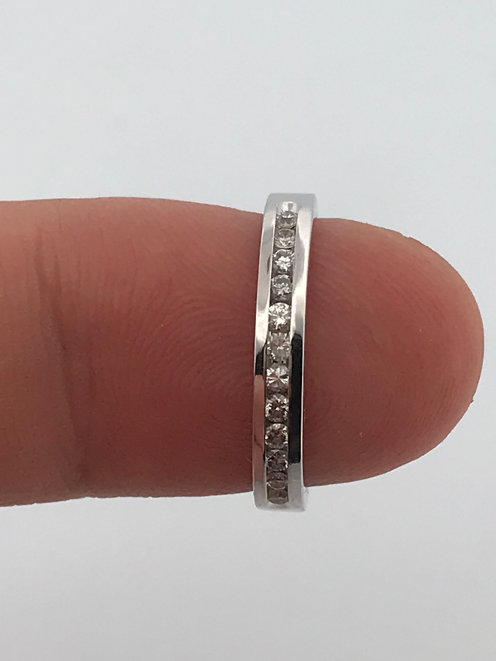 Thumbnail: 14k  white gold diamond wedding band  Size 7