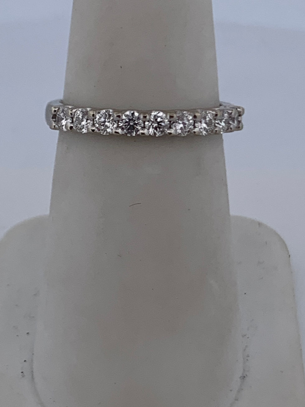 Thumbnail: 14k white gold diamond weds band size 6