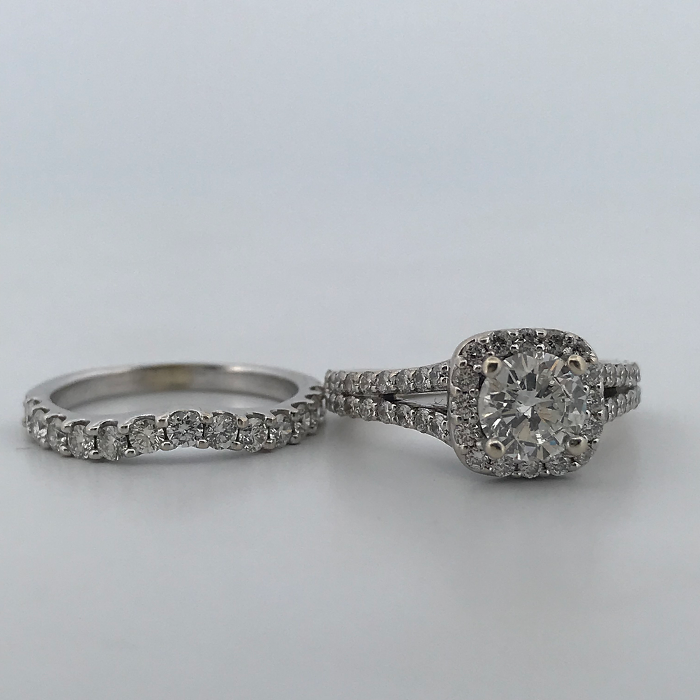 Thumbnail: 14k white gold 2.14ct Diamond Ring set size 6.5
