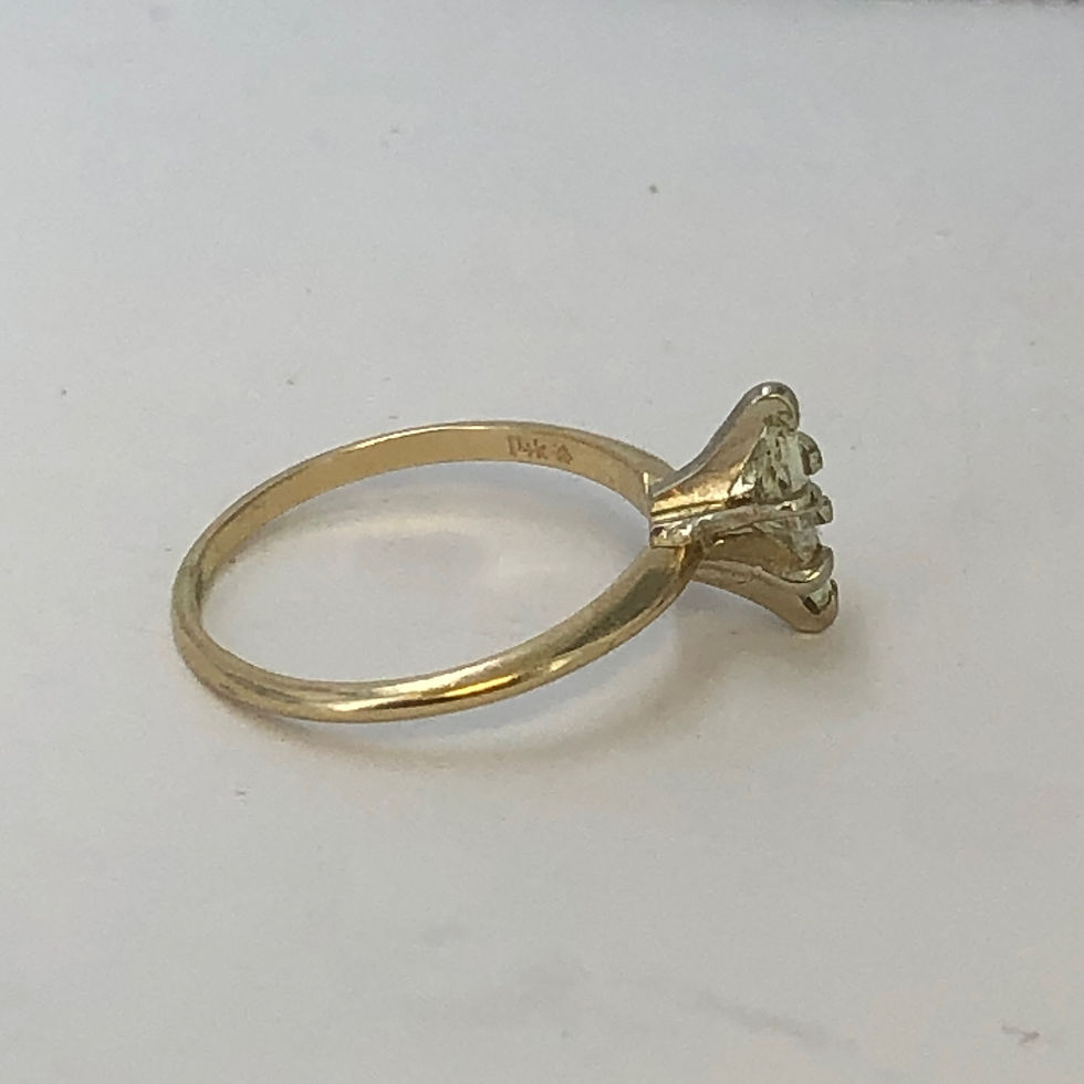 Thumbnail: 14k yellow gold Marquise  shaped diamond  ring size 7.5