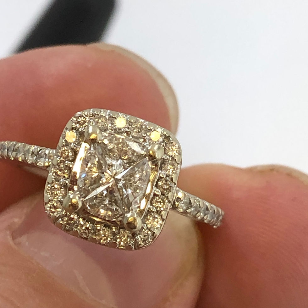 Thumbnail: 14k white gold diamond ring set size 7.25