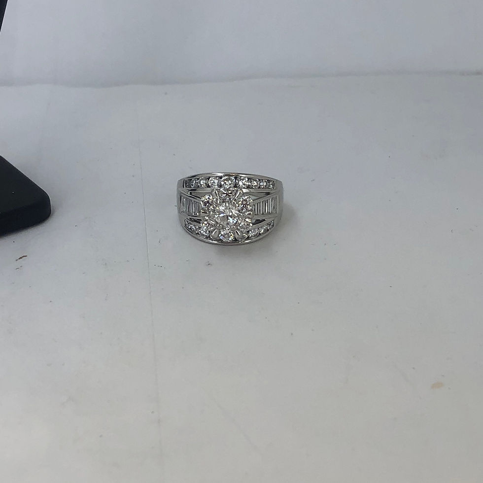Thumbnail: 14k white gold 3ct diamonds ring size 10