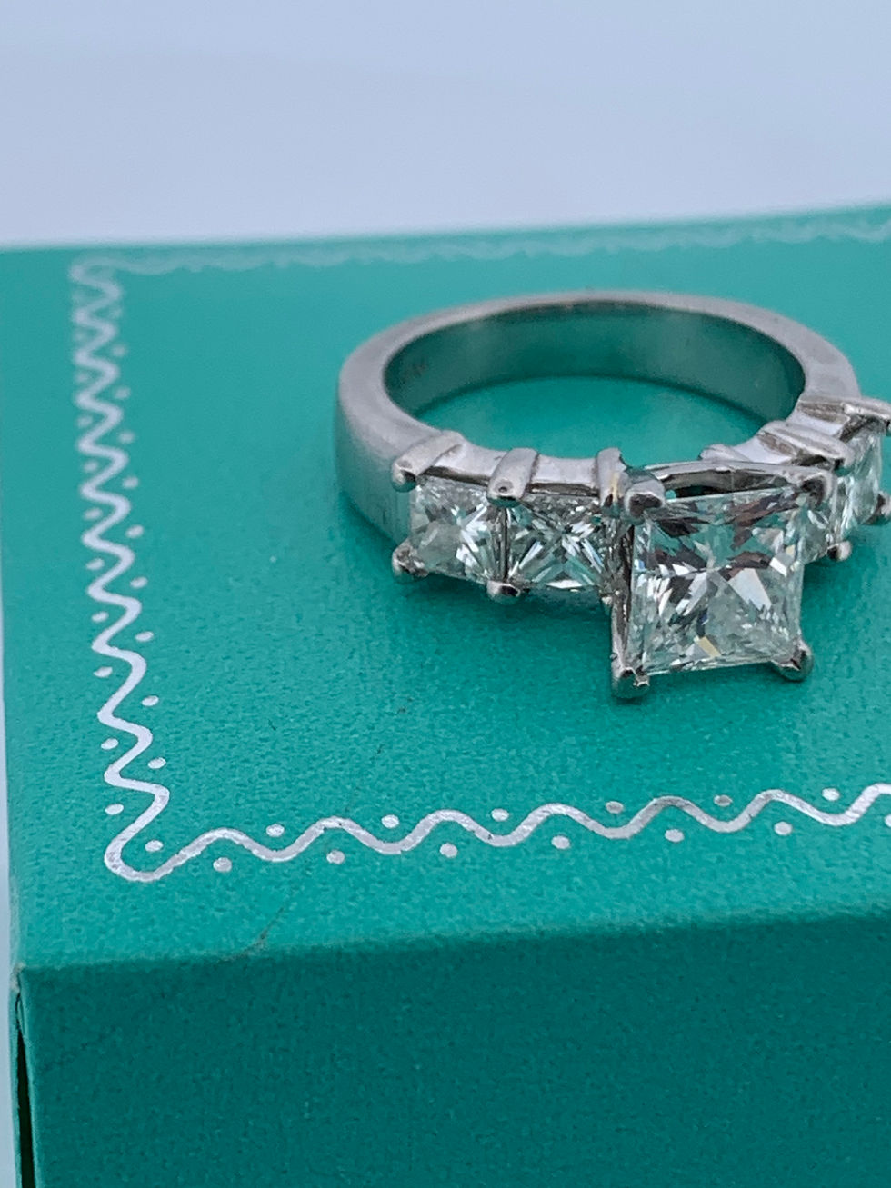 Thumbnail: Platinum Gia certified diamond ring size 5.25