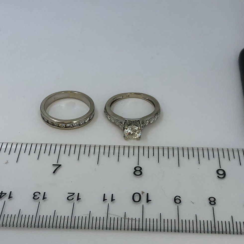 Thumbnail: 14k white gold diamond ring set size 5.25