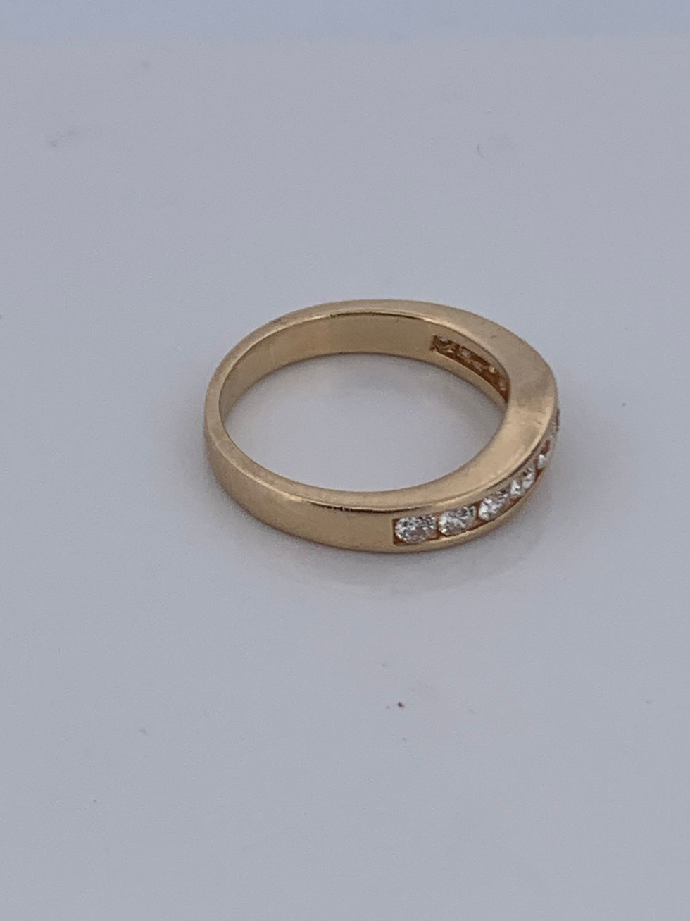 Thumbnail: 14k yellow gold diamond wedding band size 5