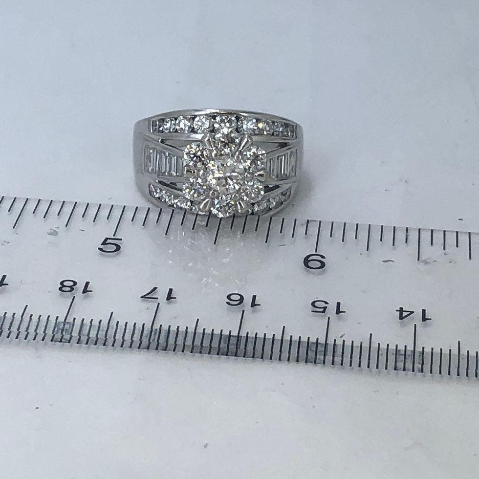 Thumbnail: 14k white gold 3ct diamonds ring size 10