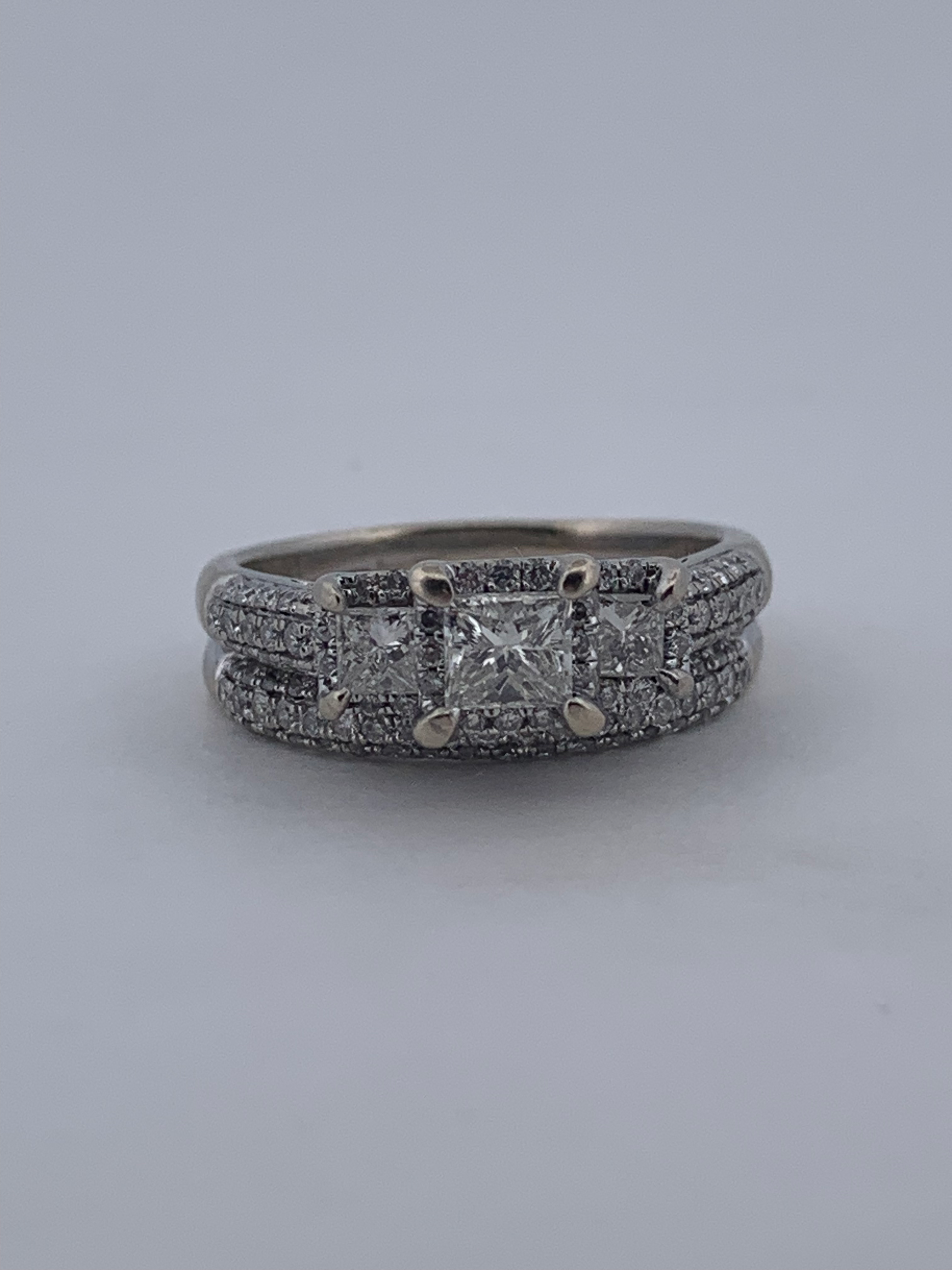 14k white gold 1.50ct Diamond Ring set size 8.5