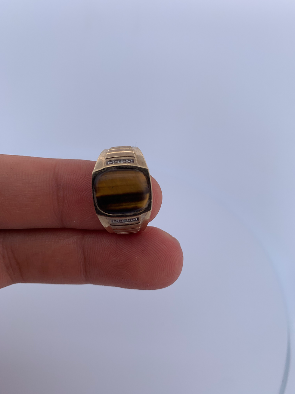 Thumbnail: Mens 10k yellow gold ring size 9.75