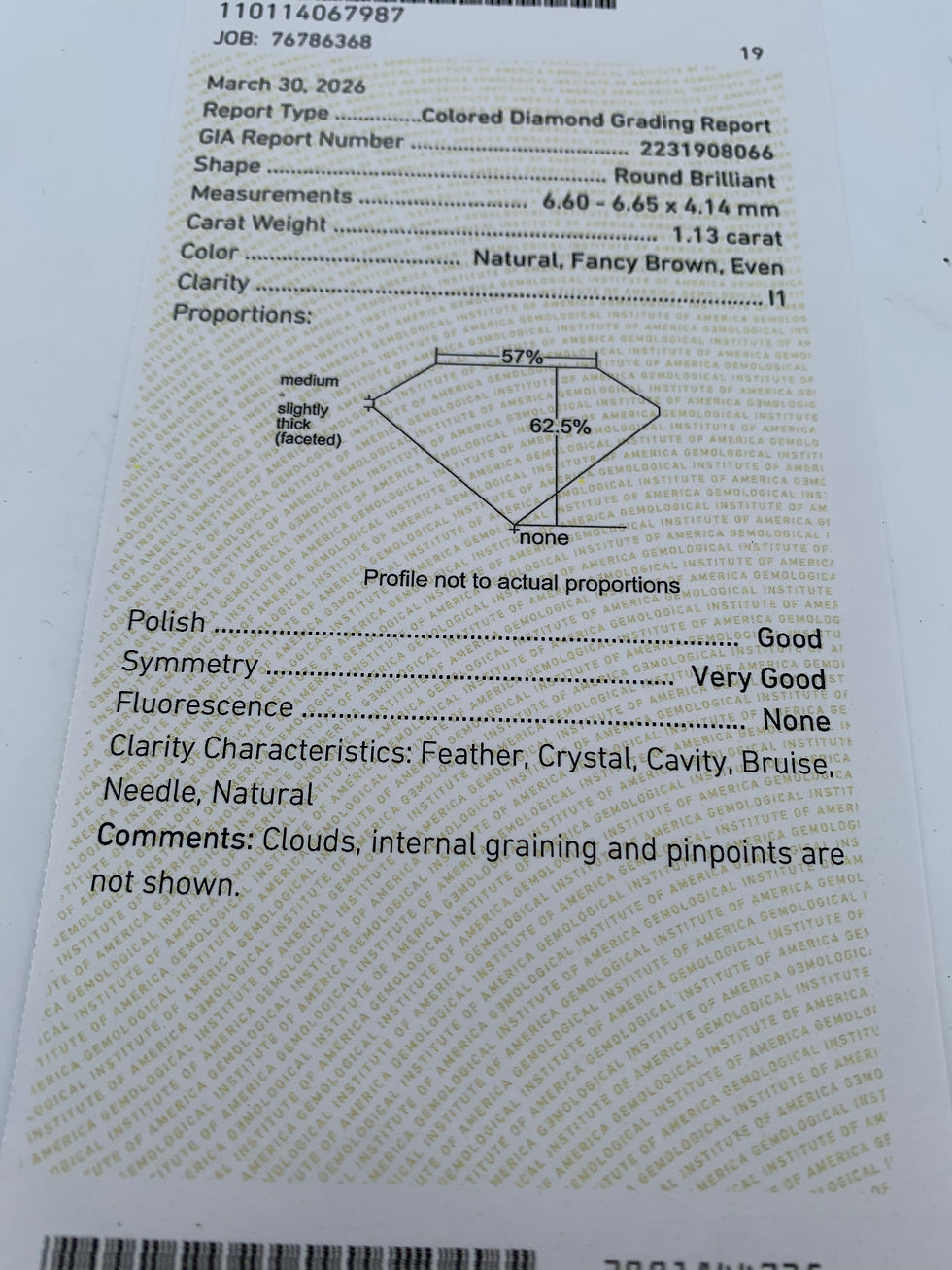 Thumbnail: 1.13ct Gia certified round champagne diamond