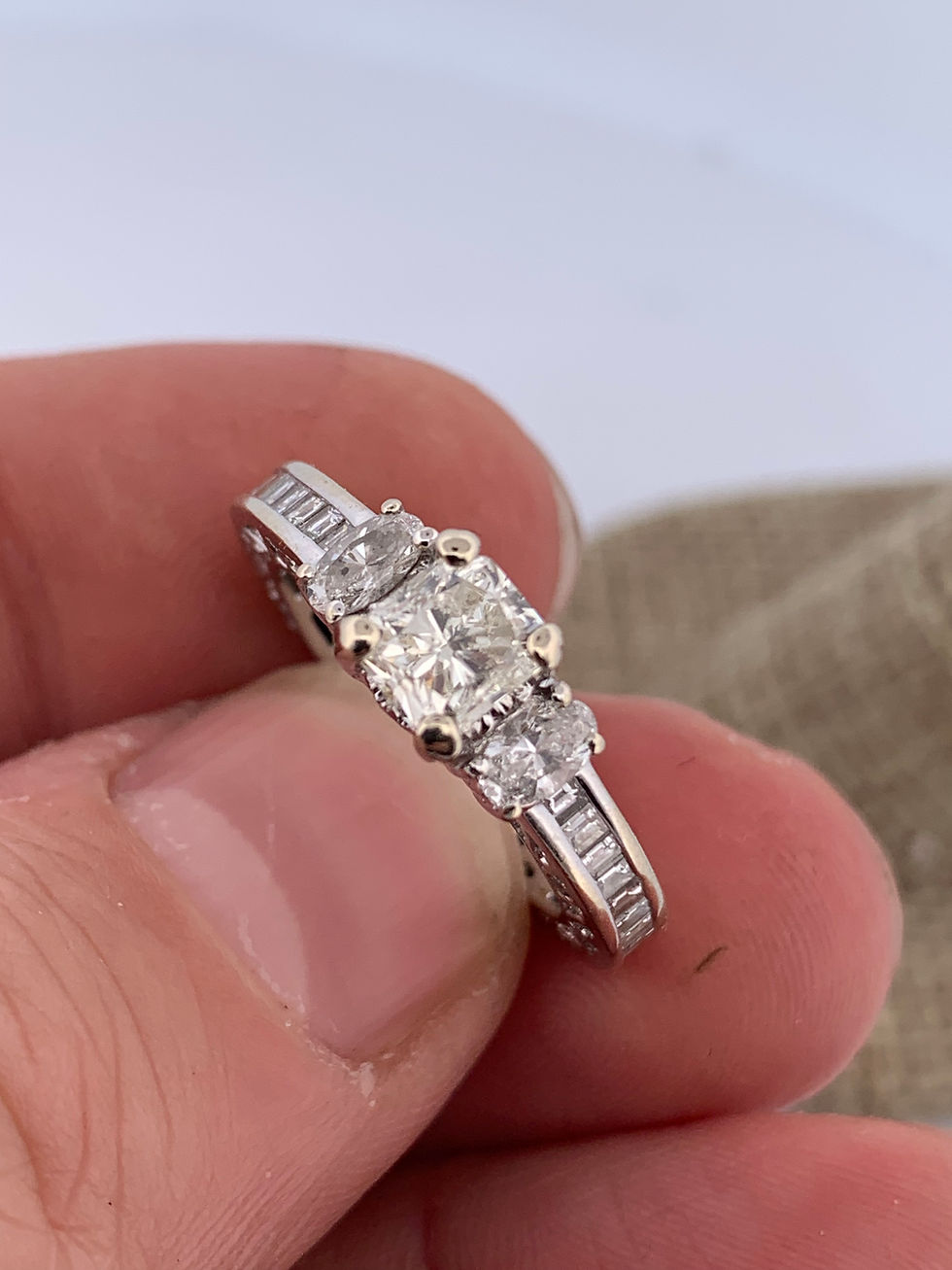 Thumbnail: 18k white gold 2.10ct diamond ring size 7