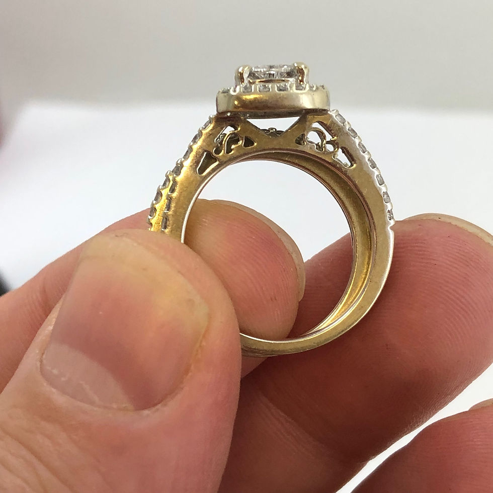 Thumbnail: 14k white gold diamond ring set size 7.25
