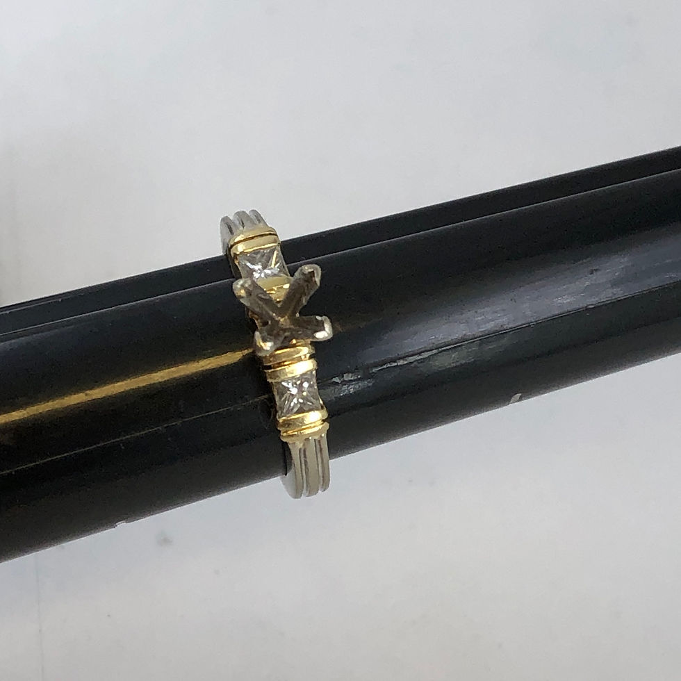 Thumbnail: 14k gold diamond semi mount ring size 7