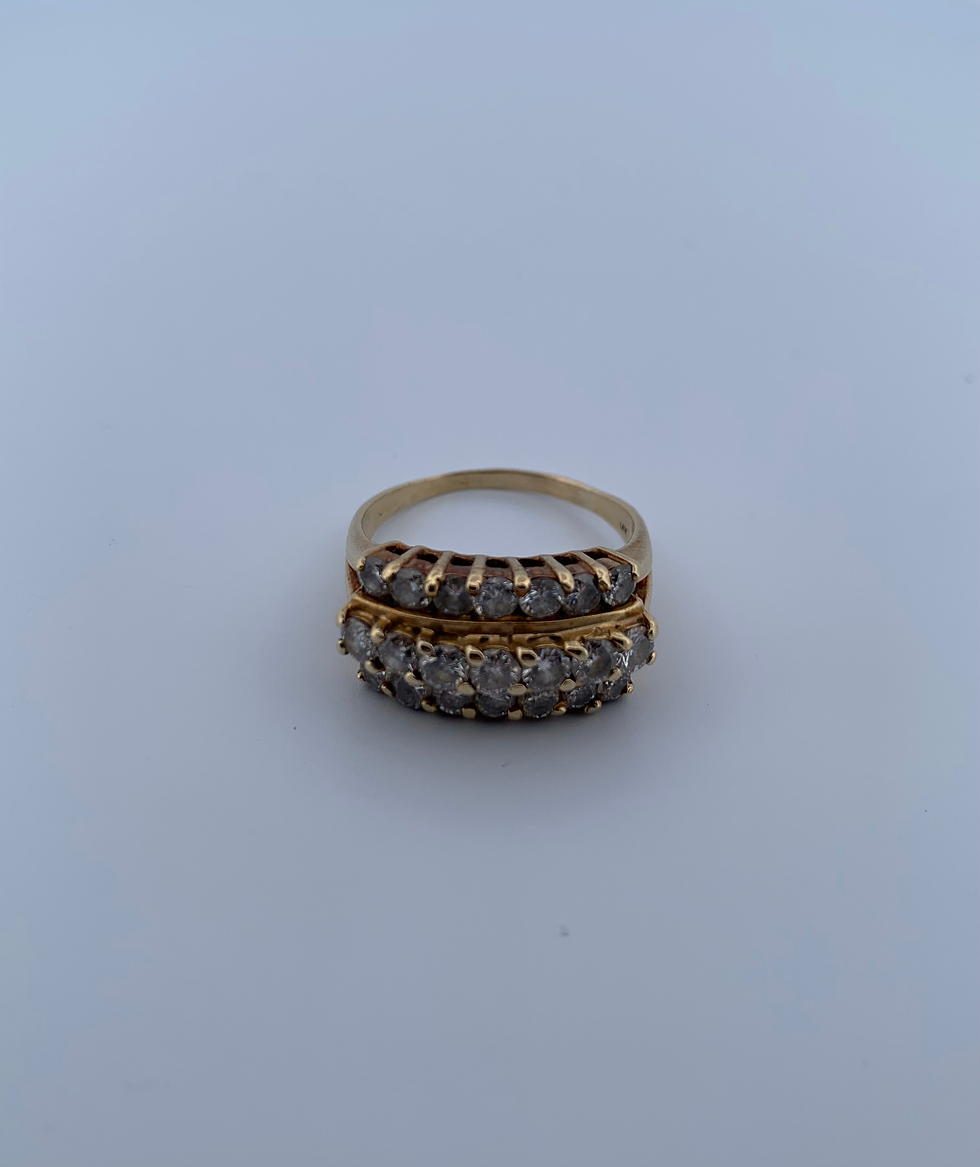 Thumbnail: 14k yellow gold 1.5ct diamond ring size 9