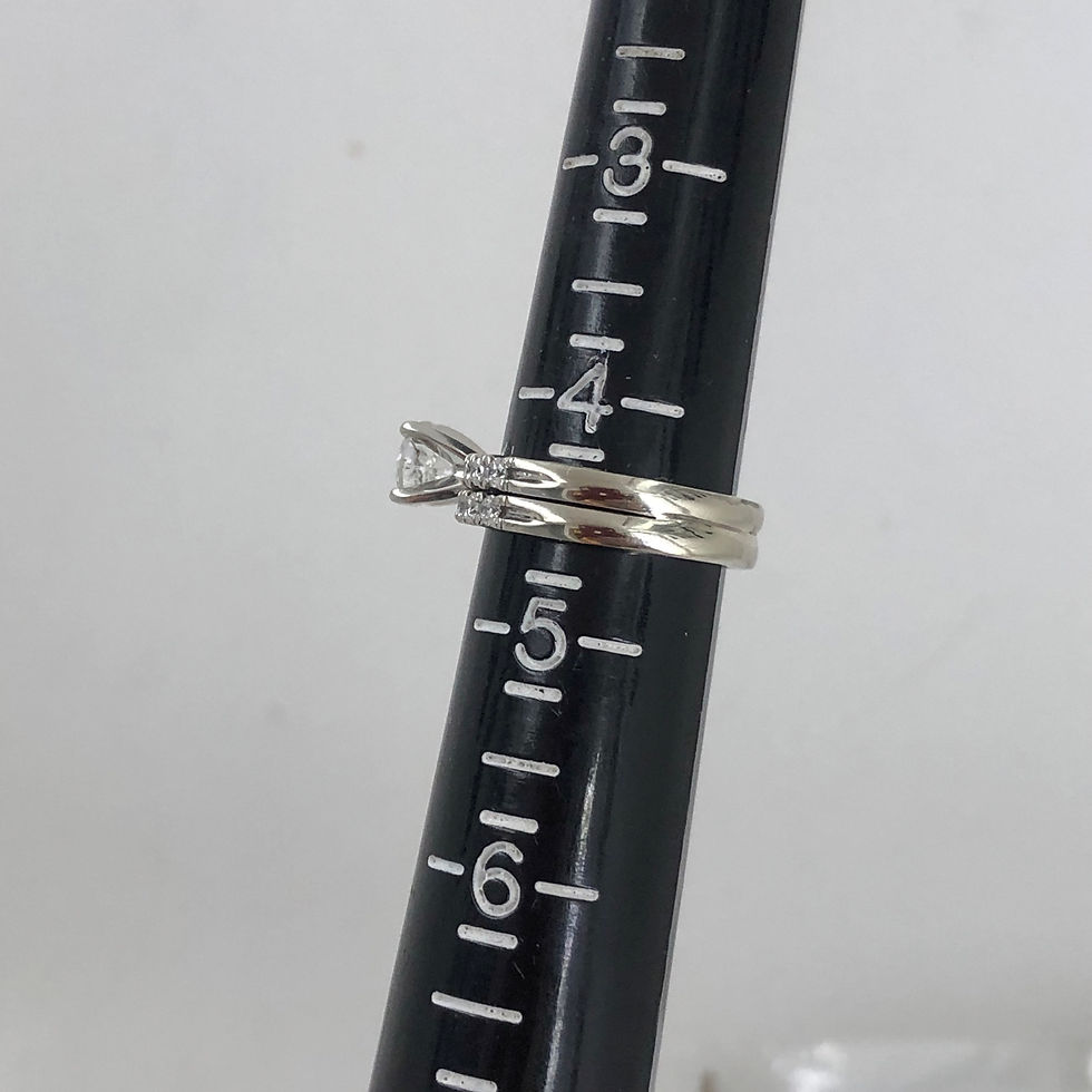 Thumbnail: 14k white gold diamond ring set size 4.5
