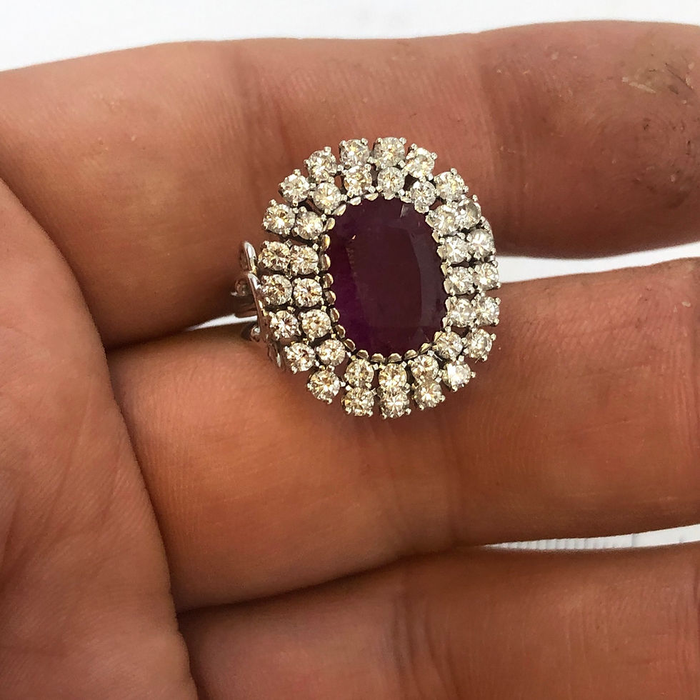 Thumbnail: Gia certified ruby & diamond  ring size 7
