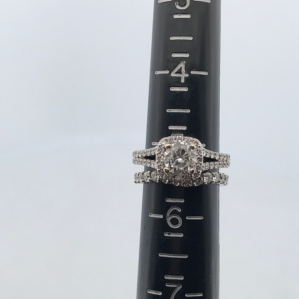 Thumbnail: 14k white gold 2.14ct Diamond Ring set size 6.5
