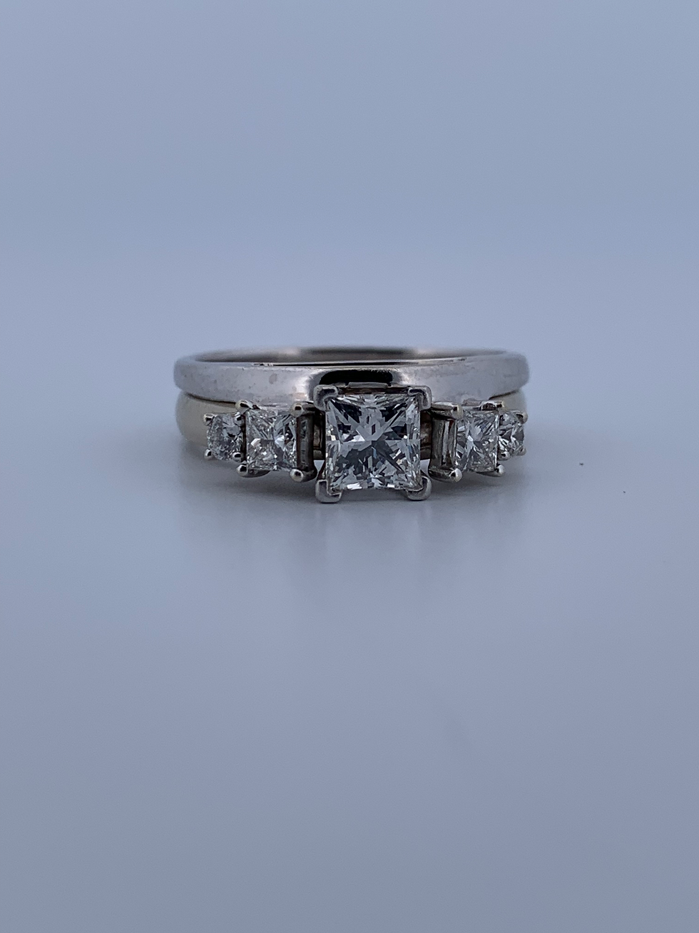 Thumbnail: The leo diamonds 14k white gold 1.23ct diamond ring set size 7