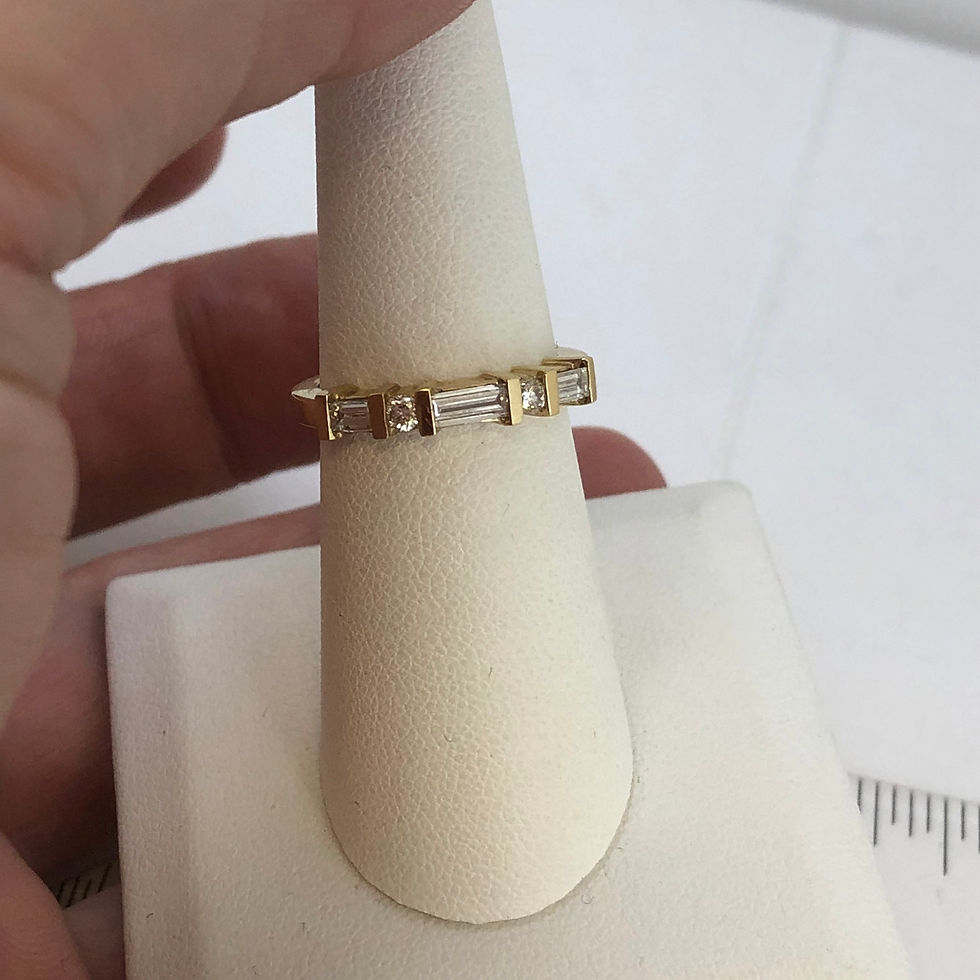 Thumbnail: 14k yellow gold diamond band size 6.5