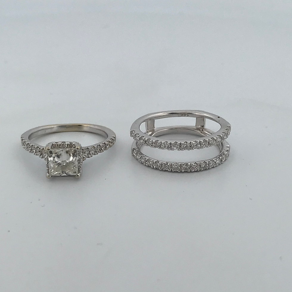 Thumbnail: 14k white gold 1.90cf diamond ring set size 5.5