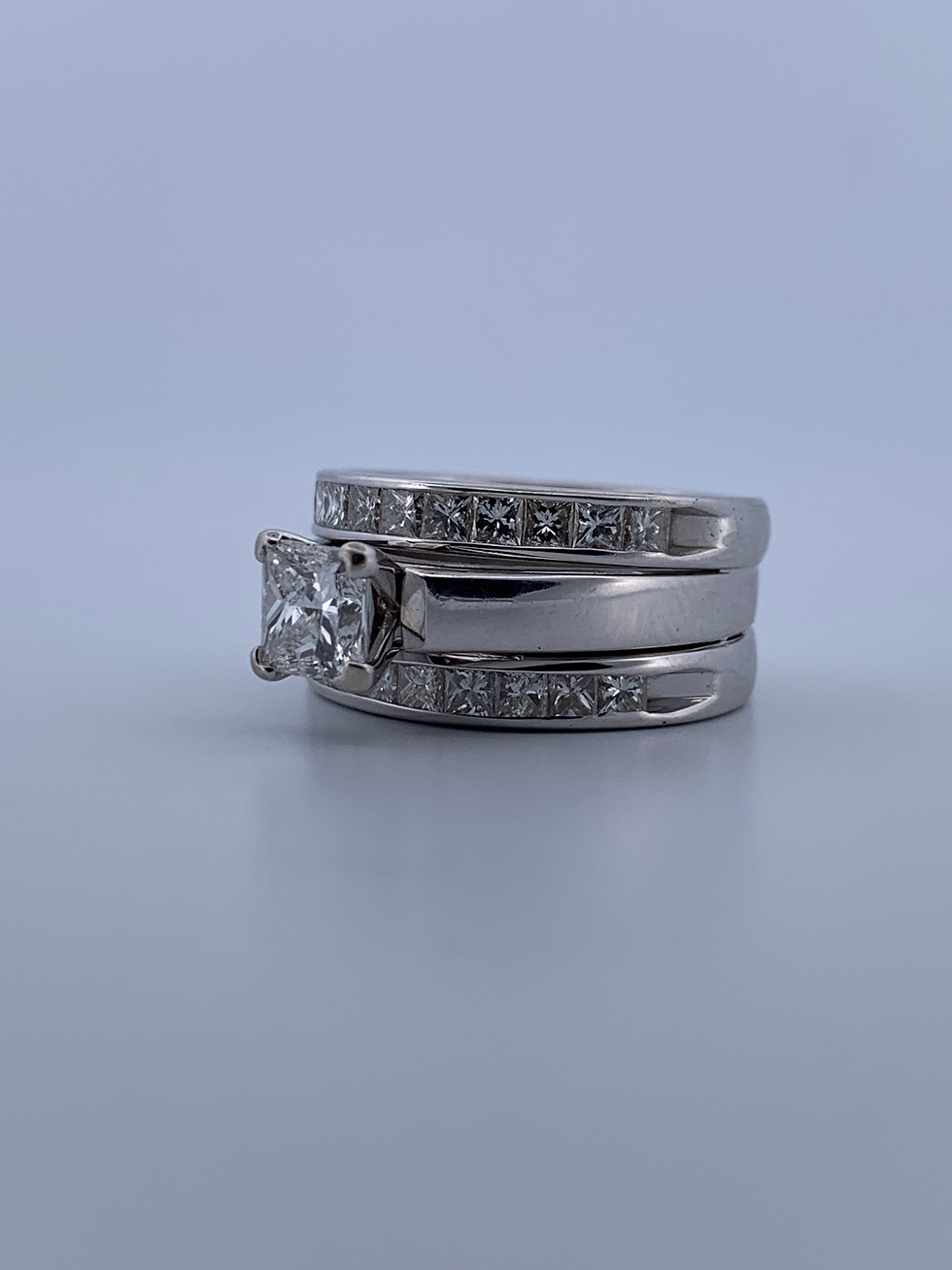 Thumbnail: 14k white gold 2.36ct diamond ring set size 6.25