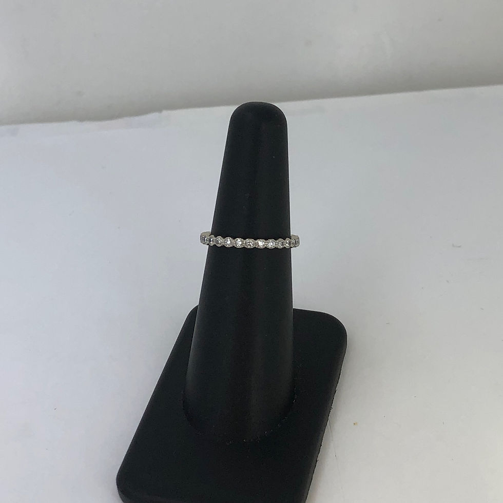 Thumbnail: 14k white gold diamond  almost eternity band size 5.75