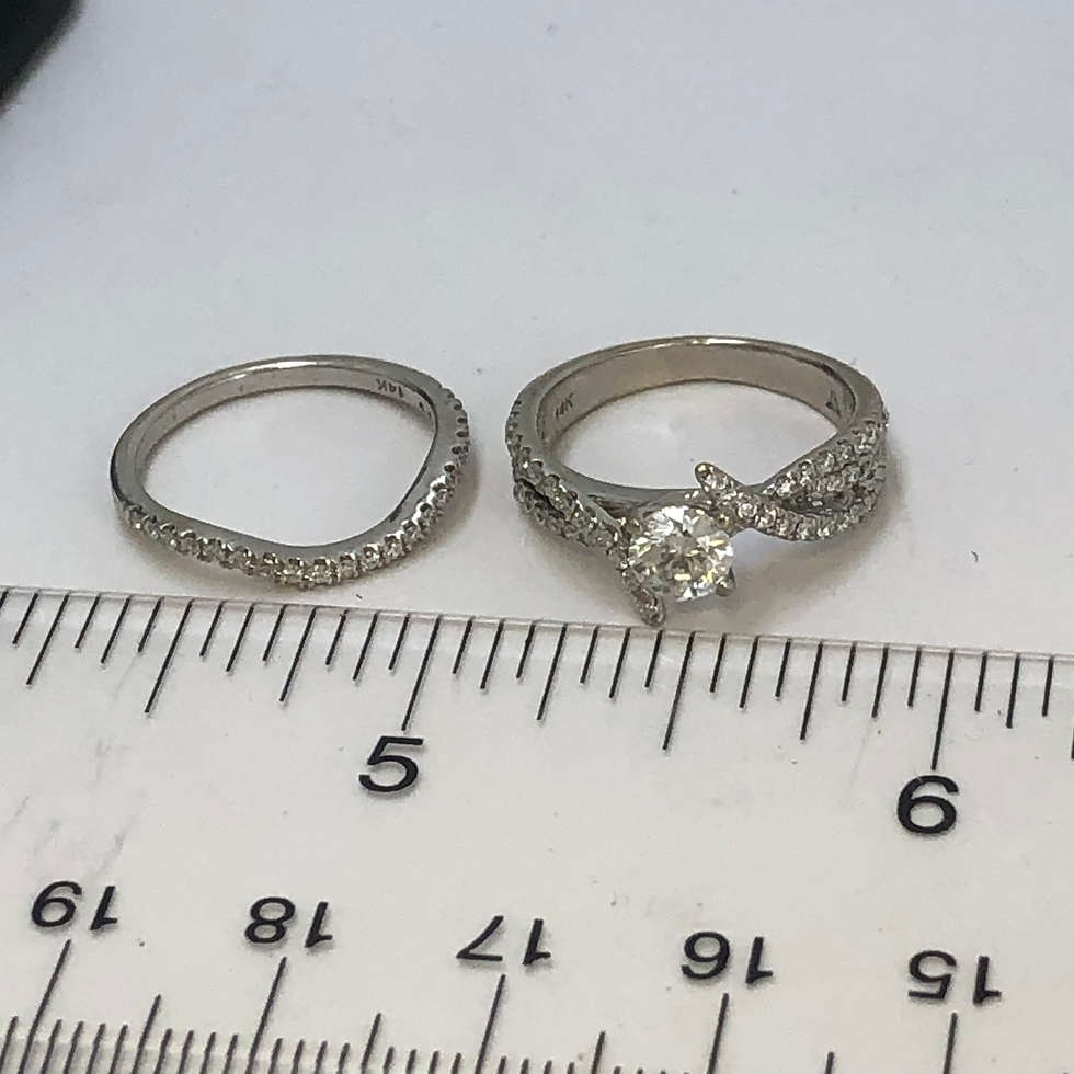 Thumbnail: 14k white gold diamond ting set size 5