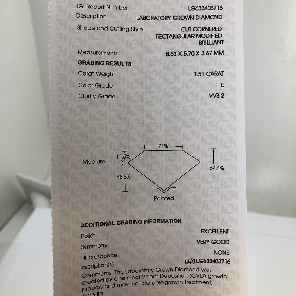 Thumbnail: 1.51ct E Vvs2 radiant lab grown diamond 