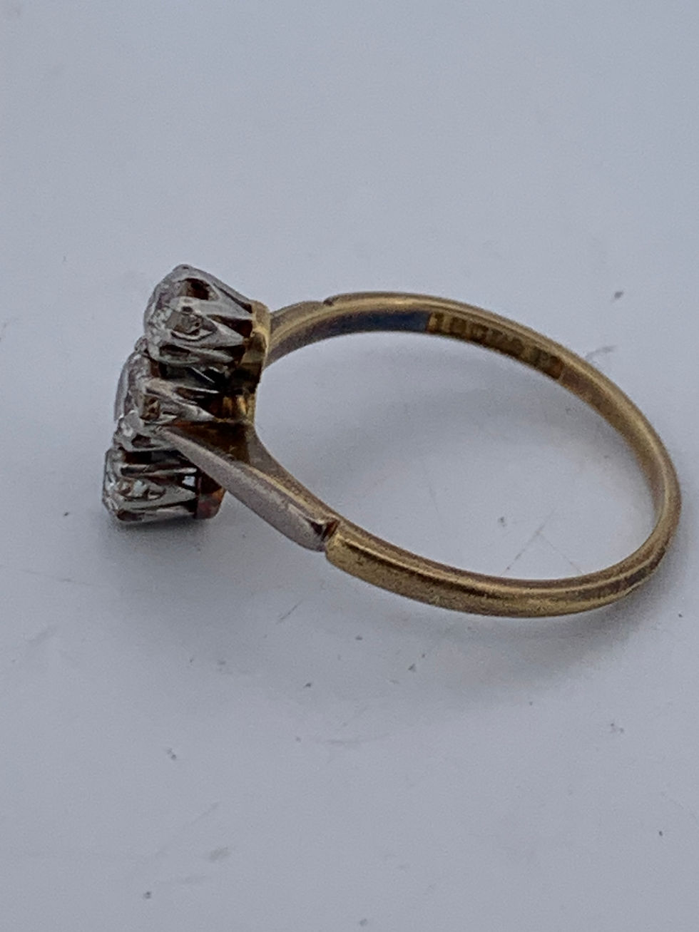 Thumbnail: Vintage 18k/platinum old mine diamond ring size 7