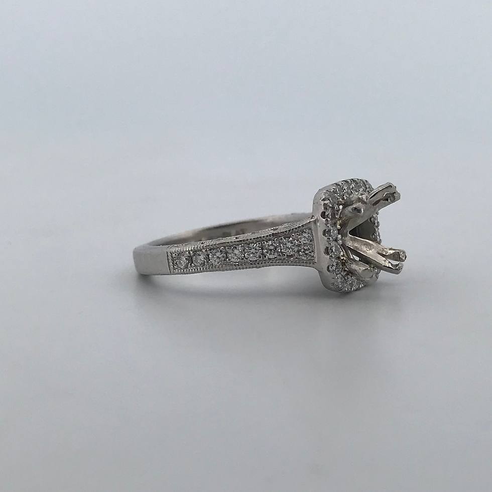 Thumbnail: Scott Kay 95 platinum diamond semi mount size 6.15