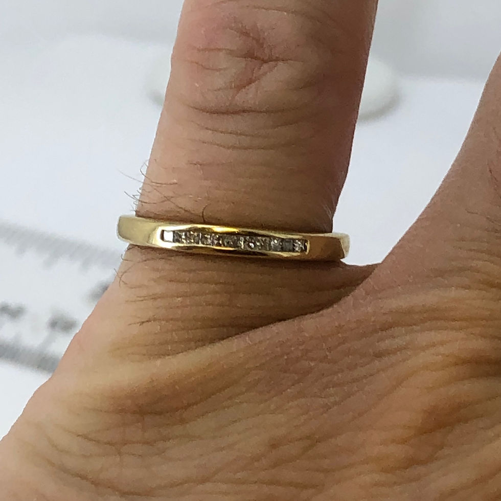 Thumbnail: 14k yellow gold diamond wedding  band size 8