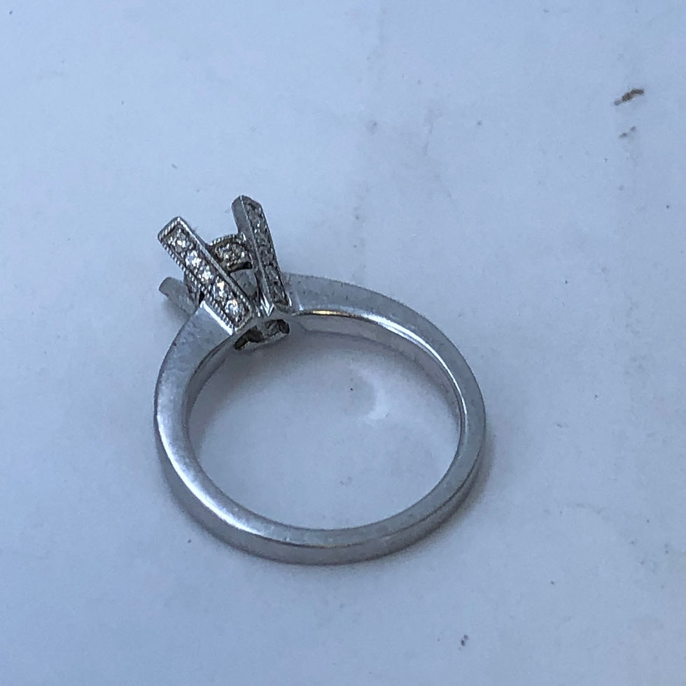 Thumbnail: 14k white gold diamond semi mount ring size 6.5