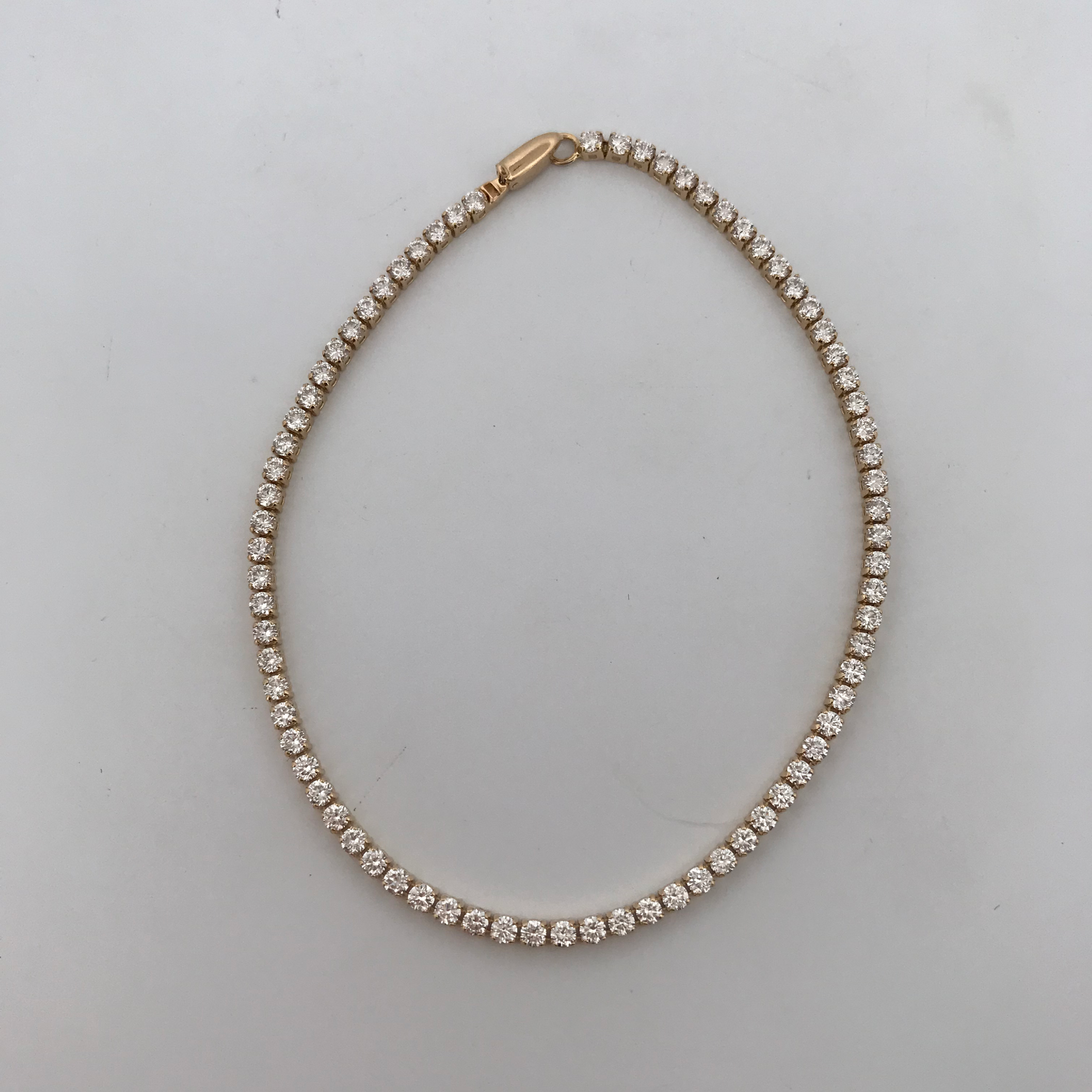 14k yellow gold  2.5ct lab grown diamond bracelet 7.5”