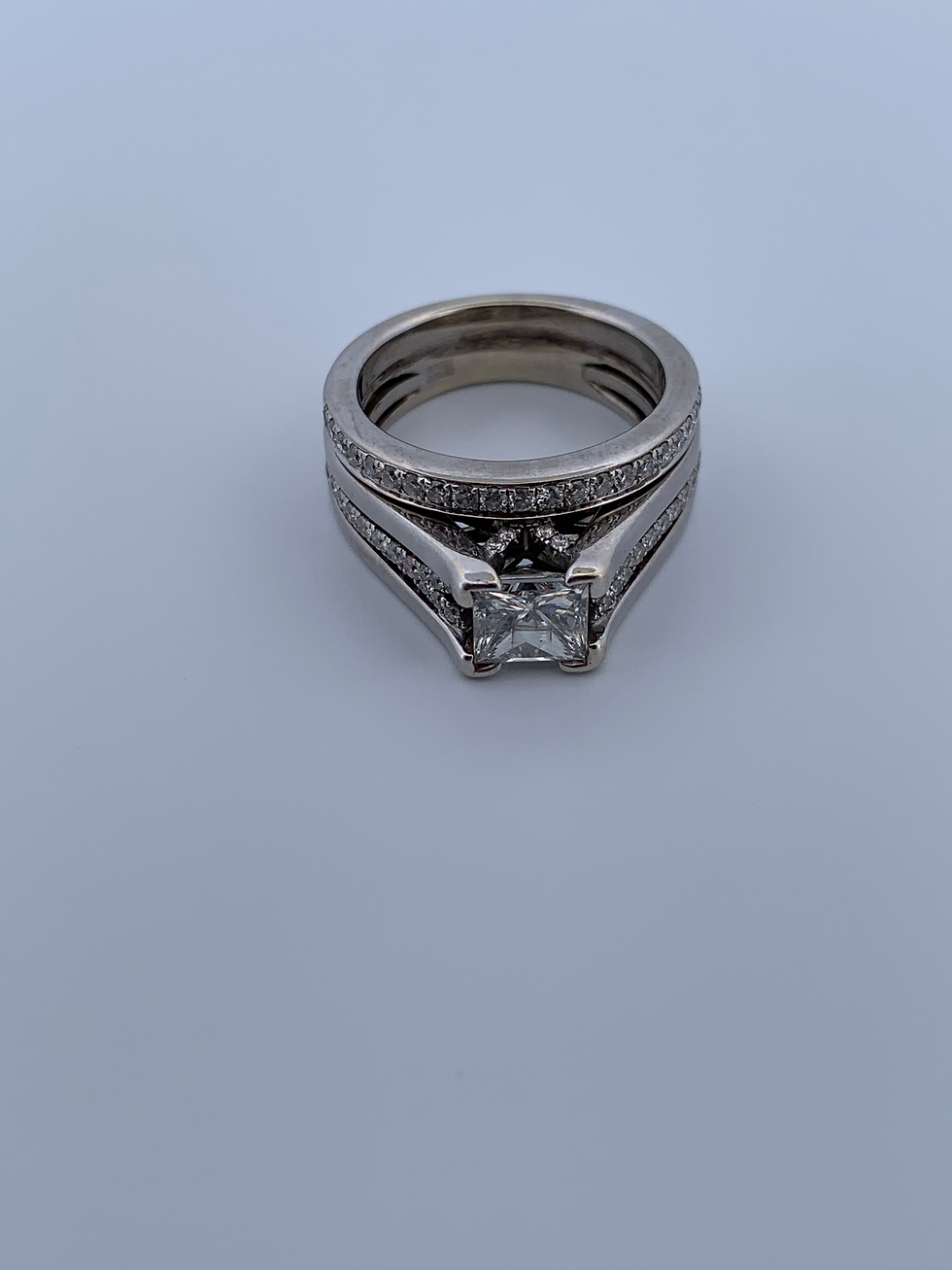 Thumbnail: 14k white gold 1.52ct diamond ring set size 5.75