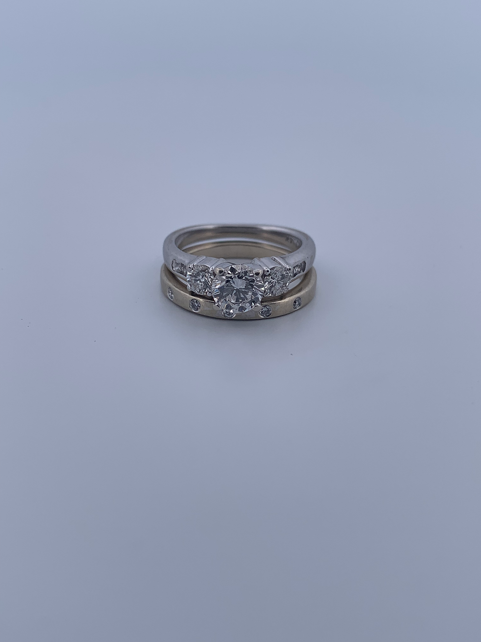 Thumbnail: 14k white gold 1.16ct diamond ring set size 5
