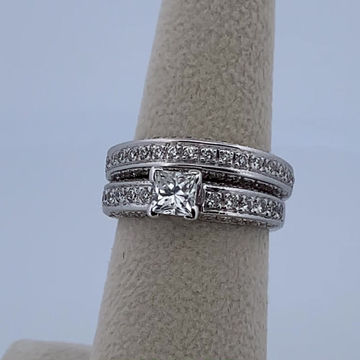 Thumbnail: 18k white gold 1.51ct diamond ring set size 7