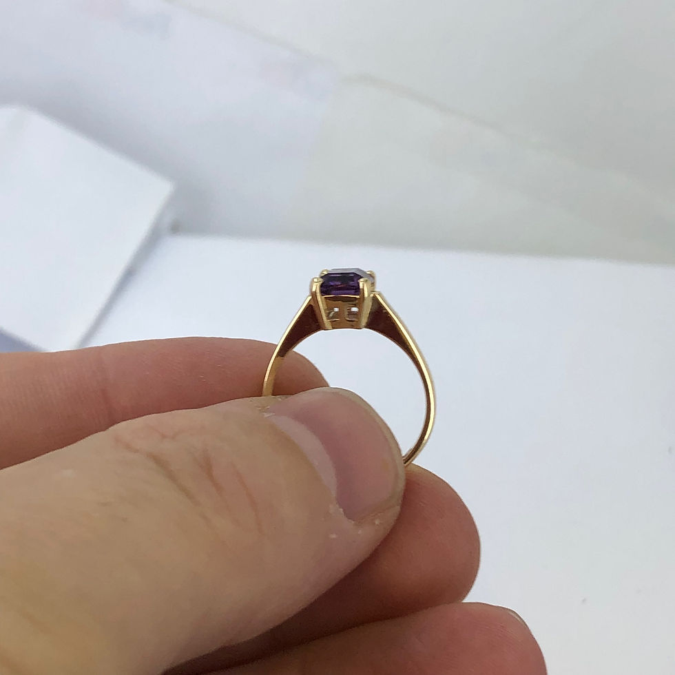 Thumbnail: 14k yellow gold amethyst  ring size 6.5