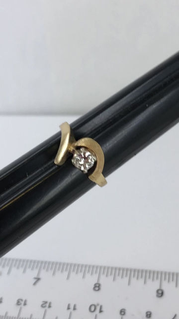 Thumbnail: Vintage 14k yellow gold old cut diamond ring size 7.5