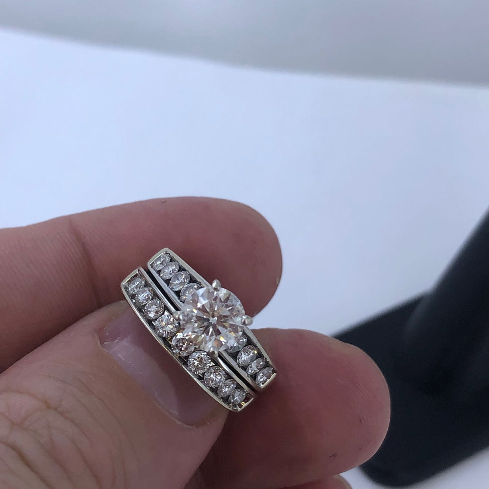 Thumbnail: 14k white gold diamond ring set size 6.25
