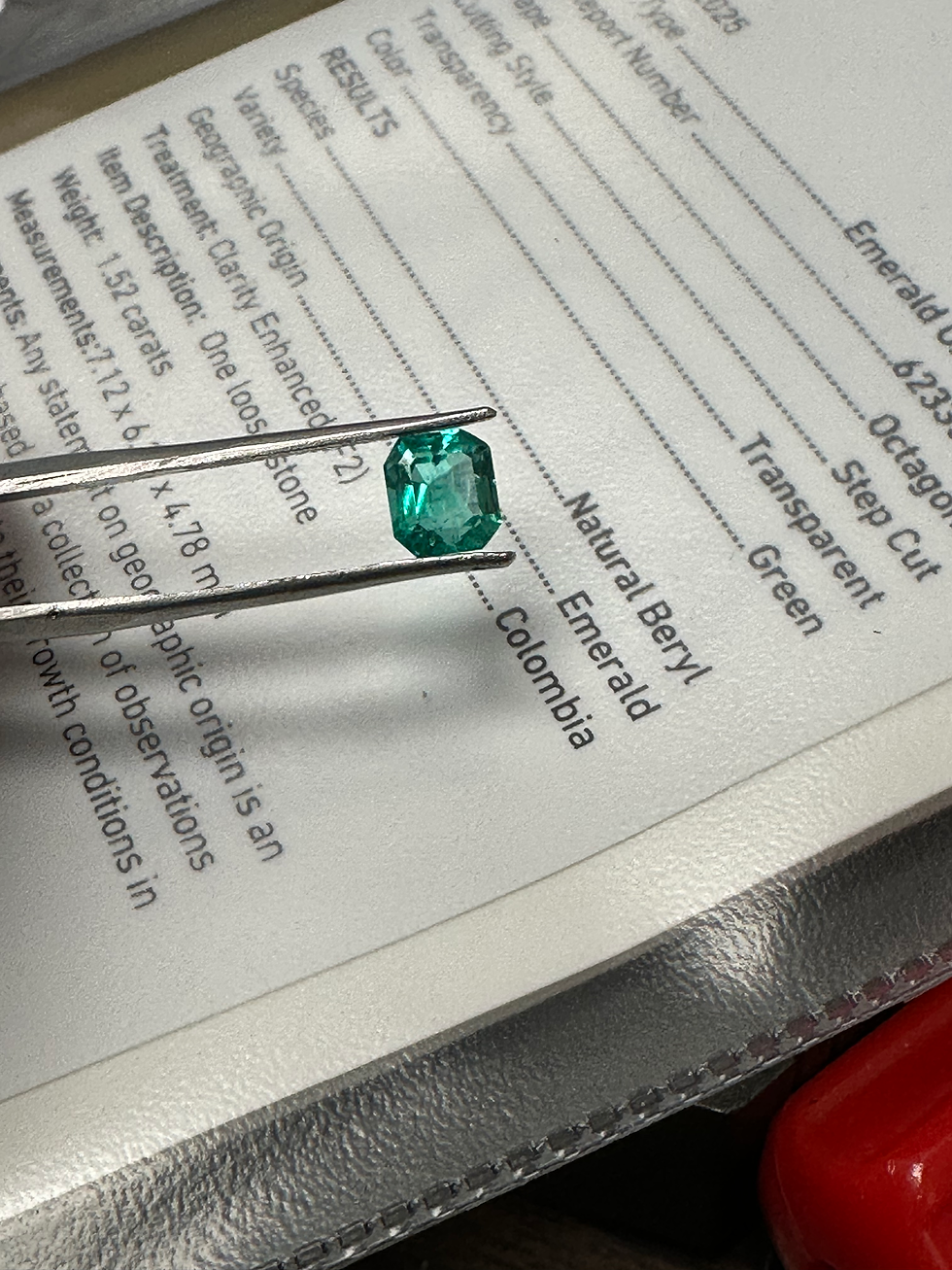 Thumbnail: Gia certified  1.52ct Colombian emerald 