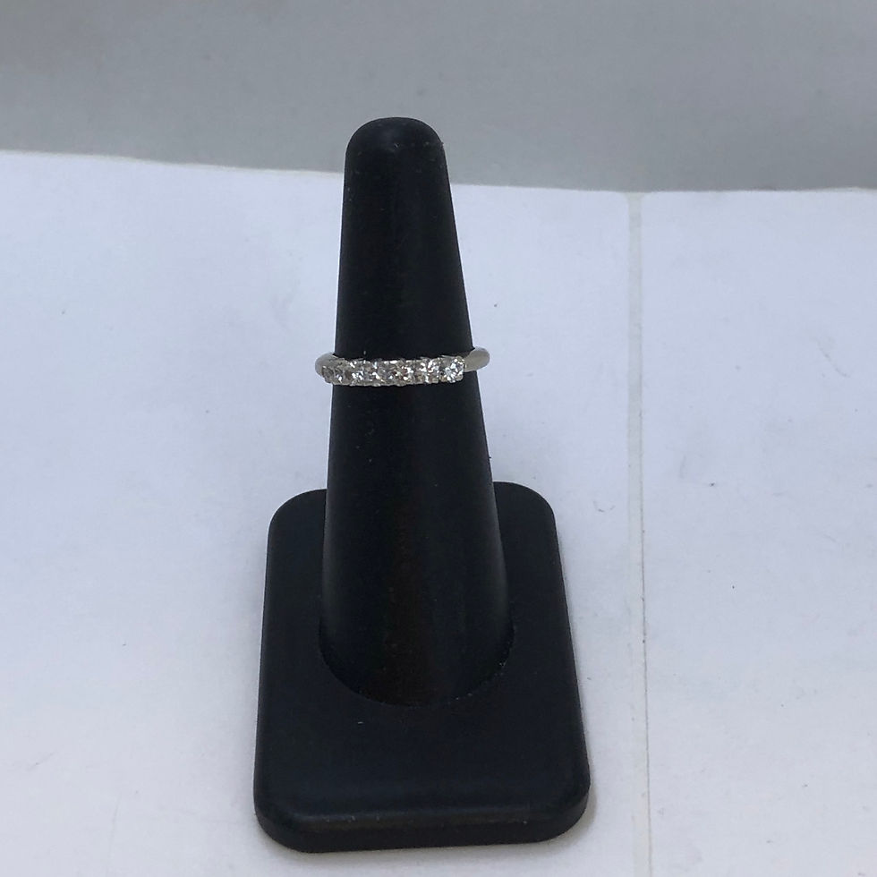 Thumbnail: 14k white gold diamonds  wedding band size 5.5