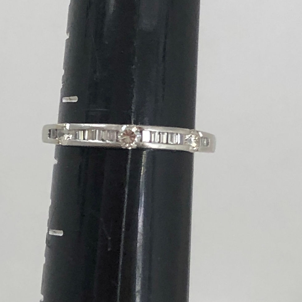 Thumbnail: Platinum diamond wedding band size 7.25