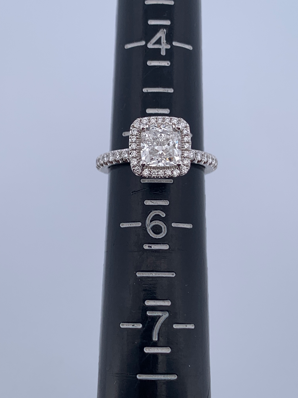 Thumbnail: Gia certified 18k white gold 1.71ct diamond ring size 5
